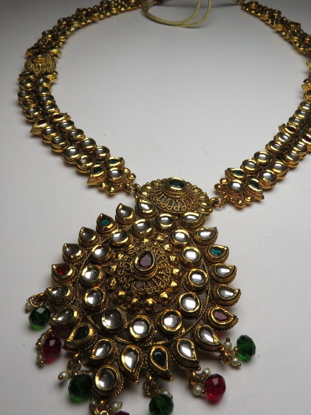 22k Tibet Emerald Ruby Necklace